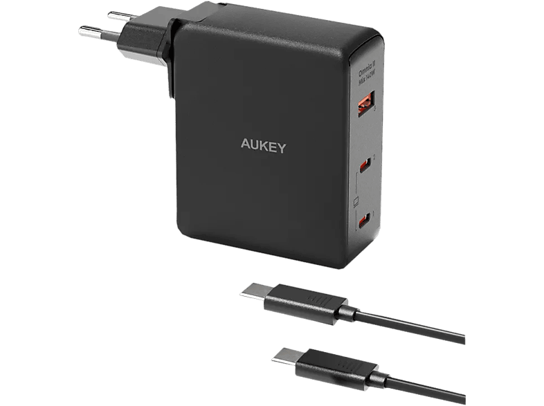 AUKEY Omnia II Mix 140 W - GaN-Netzladegerät (Schwarz)