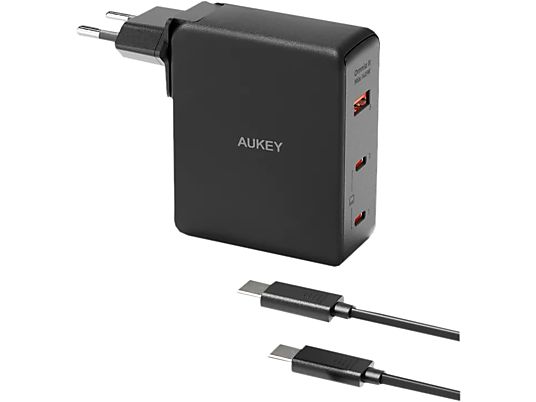 AUKEY Omnia II Mix 140 W - Caricabatterie di rete GaN (Nero)