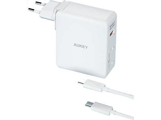 AUKEY Omnia II Mix 140 W - Caricabatterie di rete GaN (Bianco)