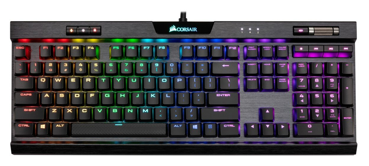 Klawiatura przewodowa CORSAIR K70 RGB MK.2 Low Profile Rapidfire Cherry MX Low Profile Speed CH-9109018-NA