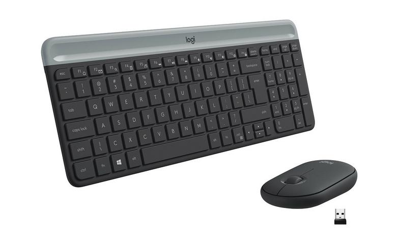 Logitech MK470 Slim Wireless Combo (920-009204) — kompakt tangentbord + tyst mus