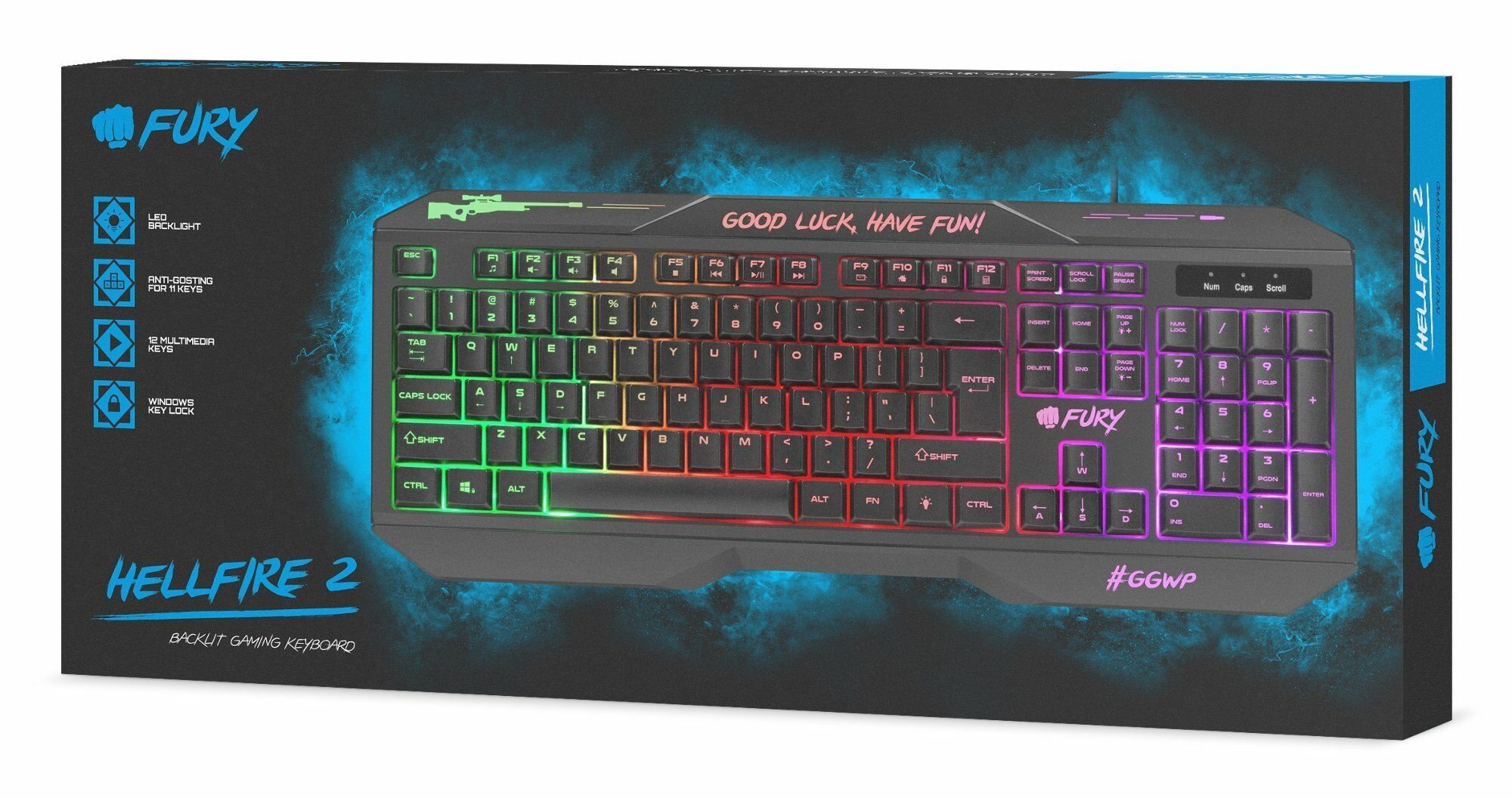 Klawiatura przewodowa FURY Hellfire 2