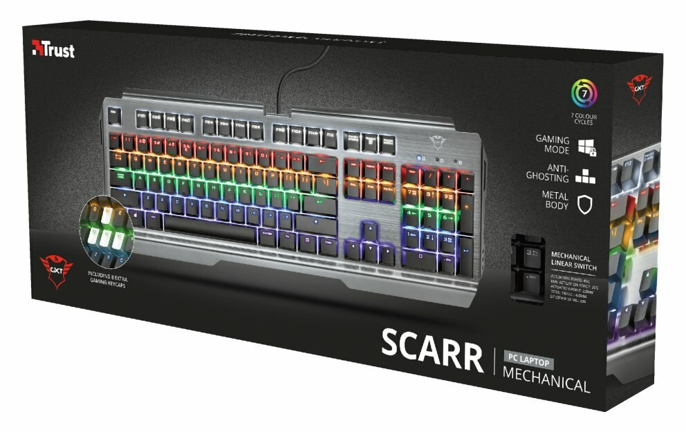 Klawiatura przewodowa TRUST GXT 877 Scarr