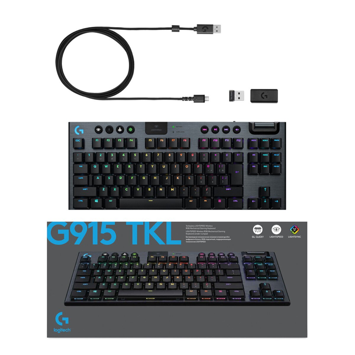 Klawiatura bezprzewodowa LOGITECH G915 TKL Czarny Liniowe 920-009520