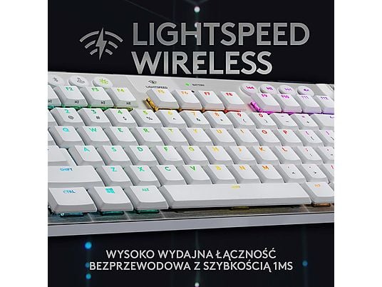 Klawiatura bezprzewodowa LOGITECH G915 TKL Biały Sprężynujące 920-009664