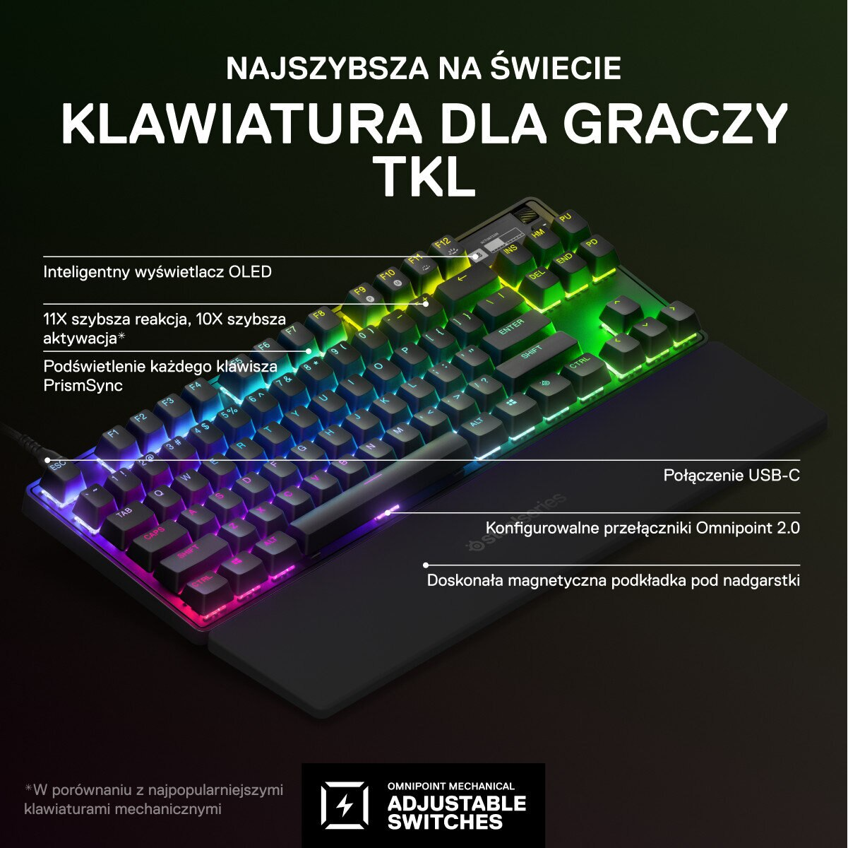 Klawiatura przewodowa STEELSERIES Apex Pro TKL