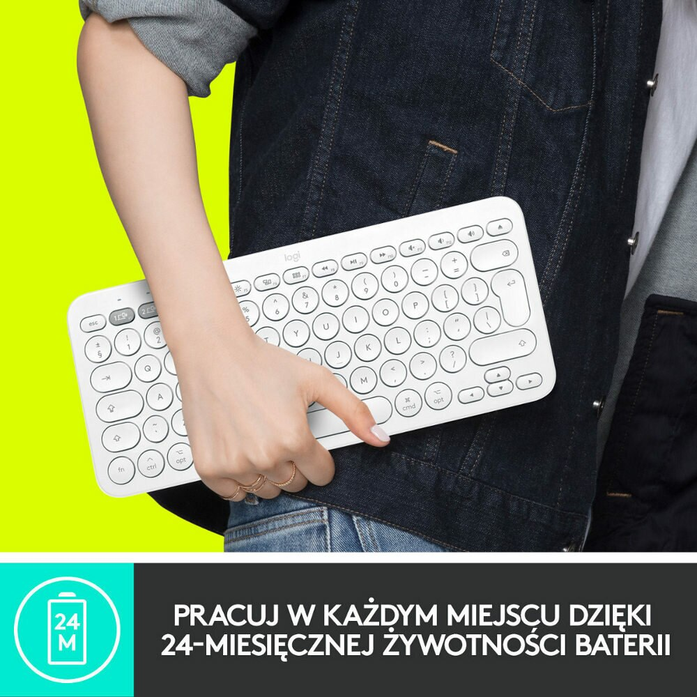 Klawiatura bezprzewodowa LOGITECH K380 do urządzeń Mac Biały 920-010407