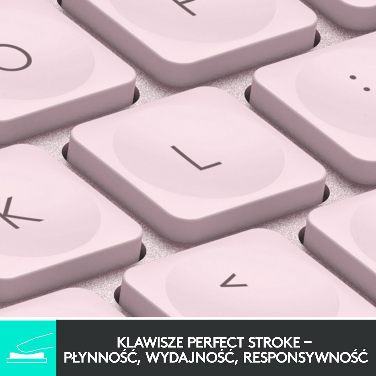 Zbliżenie klawiszy klawiatury. Klawisze są białe z czarnymi literami.