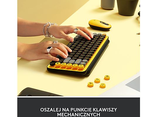 Klawiatura bezprzewodowa LOGITECH Pop Keys Czarno-żółty (Blast) 920-010735