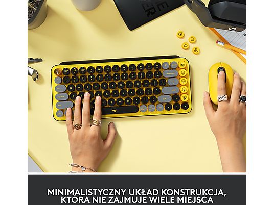 Klawiatura bezprzewodowa LOGITECH Pop Keys Czarno-żółty (Blast) 920-010735