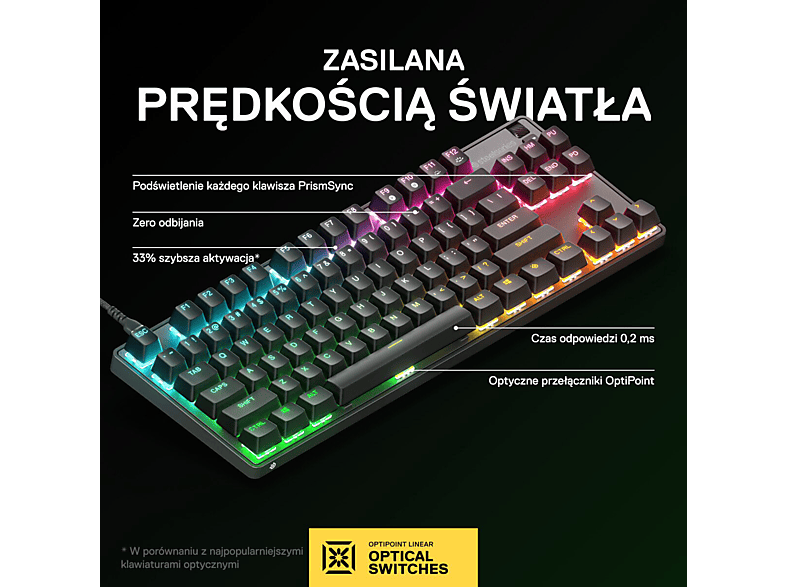 SteelSeries Apex 9 TKL Czarny – zdjęcie 2