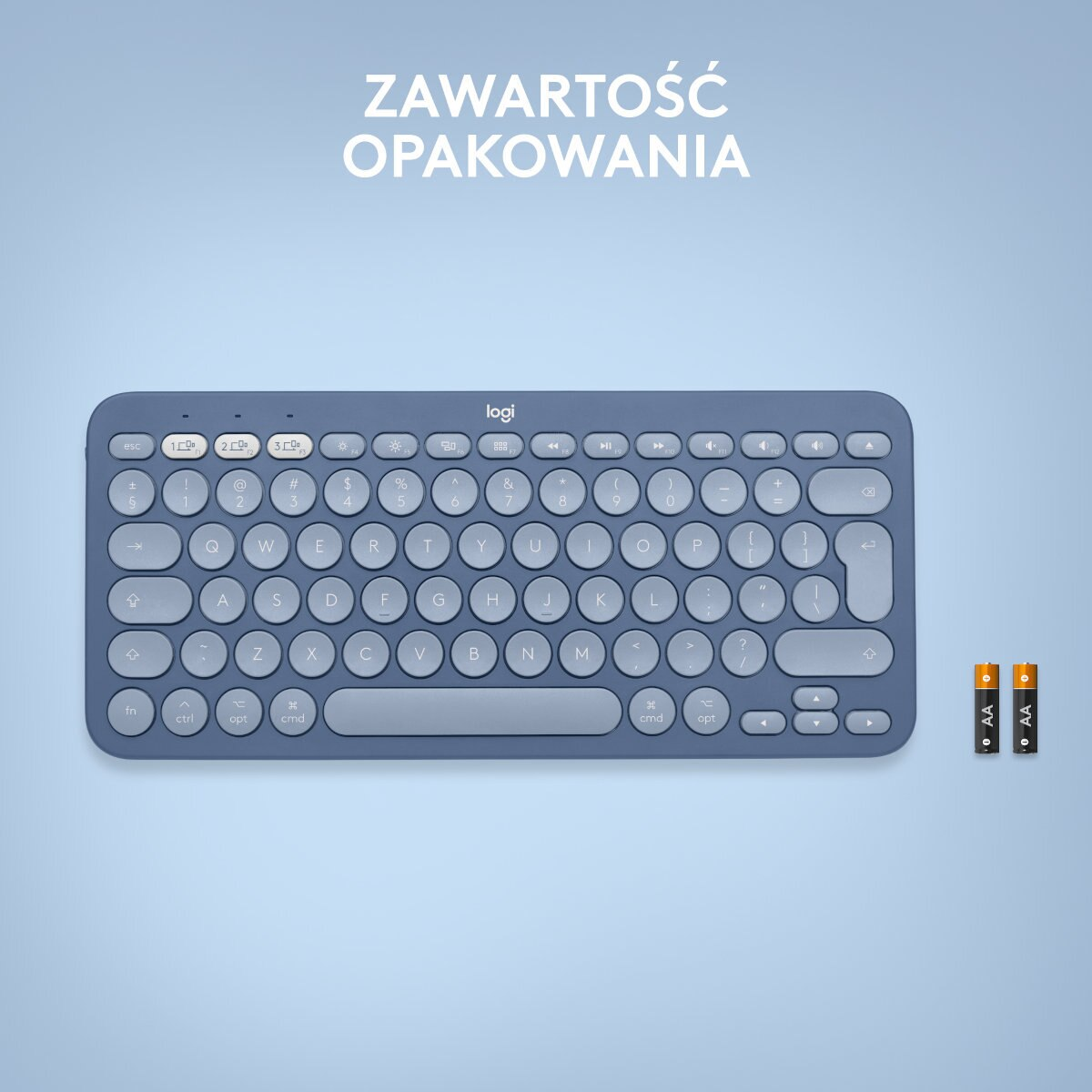 Klawiatura bezprzewodowa LOGITECH K380 do urządzeń Mac Niebieski (Blueberry) 920-011180