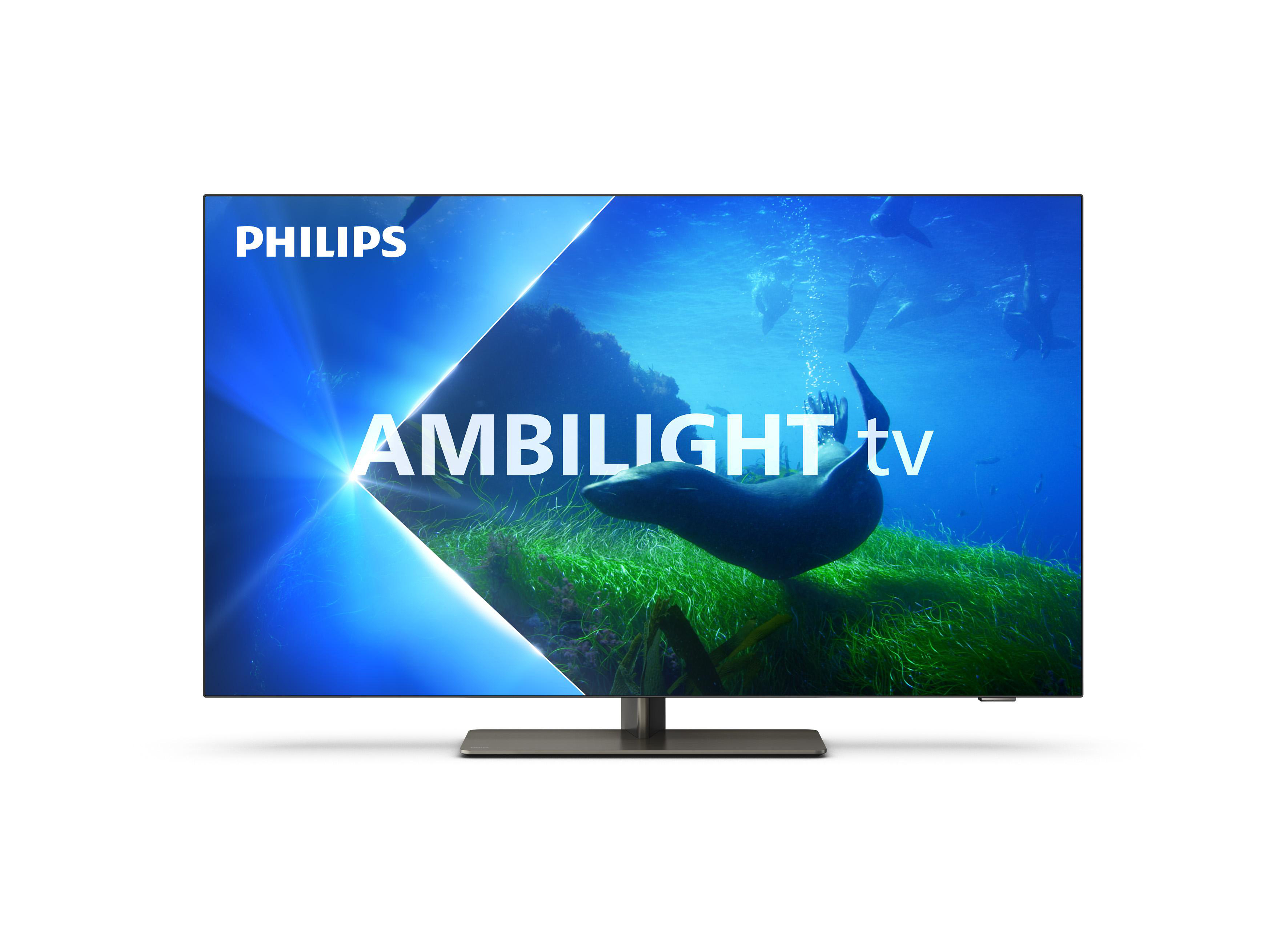 GoogleTV 77 TV (Flat, Ambilight, 4K 4K, TV, Zoll 194 UHD / PHILIPS cm, Ambilight OLED 12) SMART 77OLED808/12