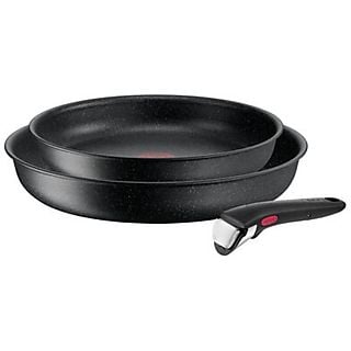 Zestaw patelni TEFAL L3999032 Ingenio Black Stone 24 + 28 cm + uchwyt