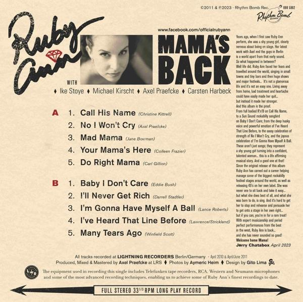 Ruby Ann - Mama's Back (Lim.Ed./10")  - (Vinyl)