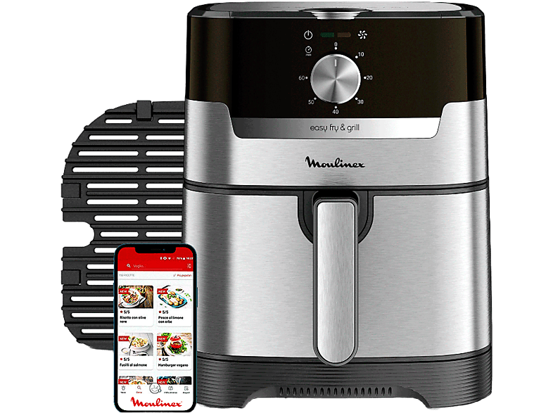 Moulinex Principio Sencillo Independiente 1000 W Freidora Blanco Gris