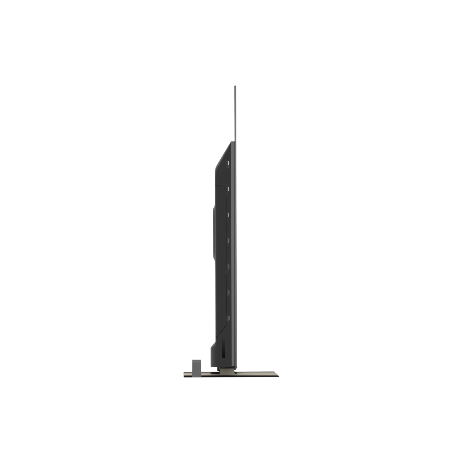 Een witte, cirkelvormige adapterstekker met drie pinnen, gemarkeerd met symbolen en tekst.