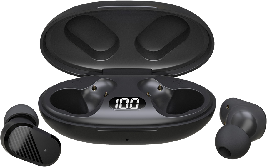 SAVIO TWS-10 TWS vezetéknélküli fülhallgató mikrofonnal, fekete