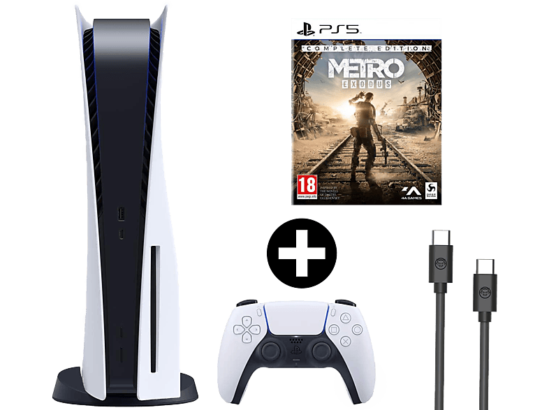 Sony Playstation 5 Disk Edition + PS5 Usb-c Kabel Metro Exodus Bundel