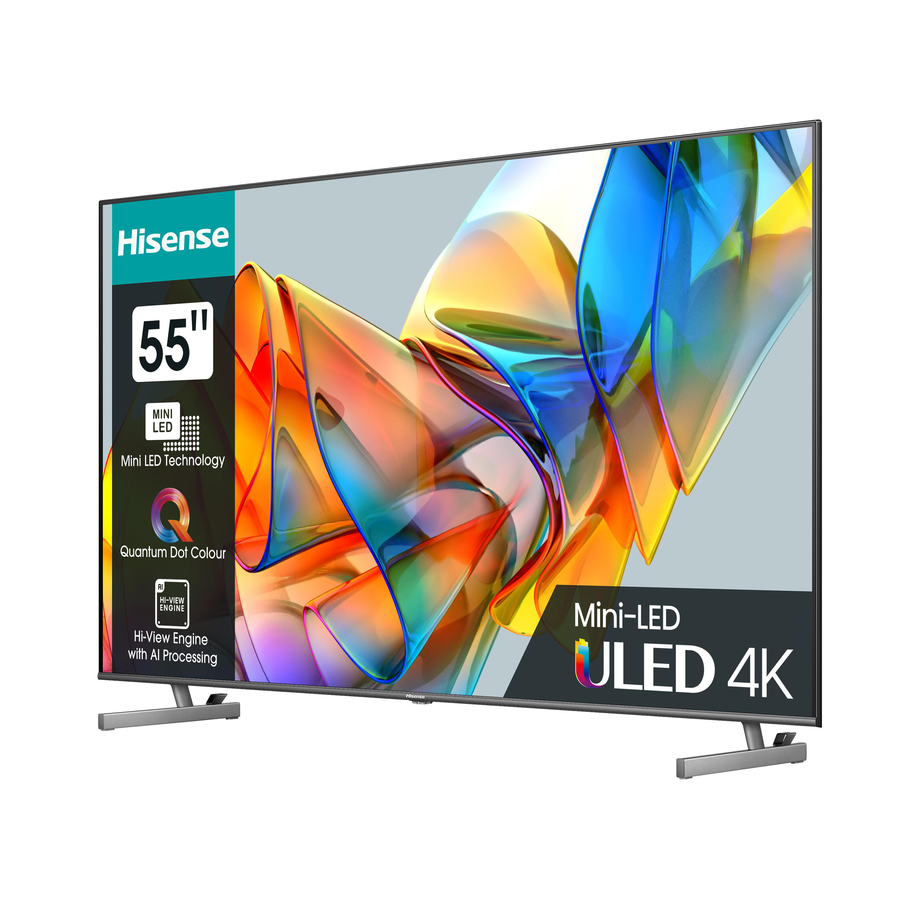 HISENSE 55U6KQ LED (Flat, UHD / VIDAA) TV 4K, 55 TV, 139 cm, SMART Zoll Mini