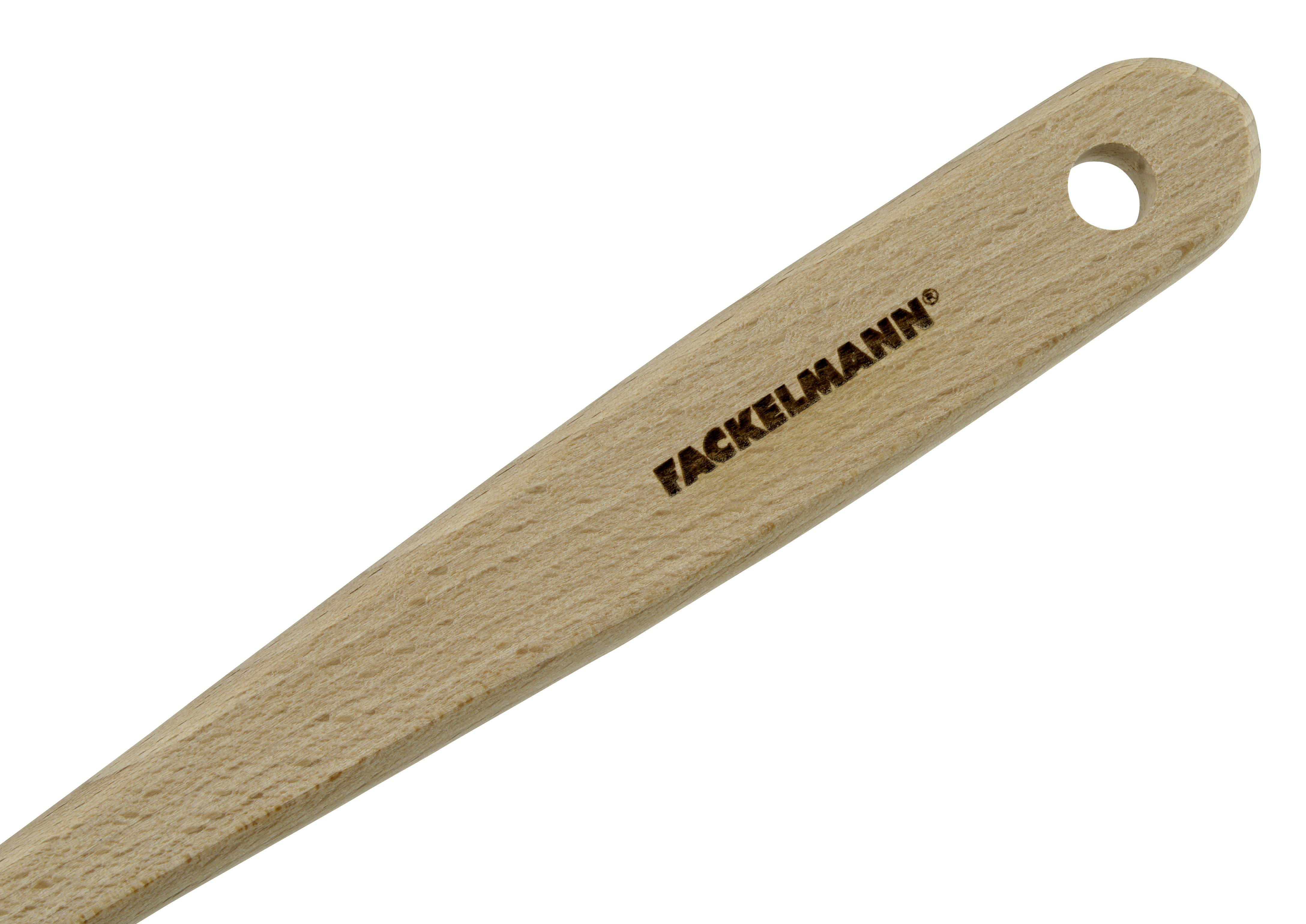 Holzlöffel mit Aufdruck 'TACKELMANN'.