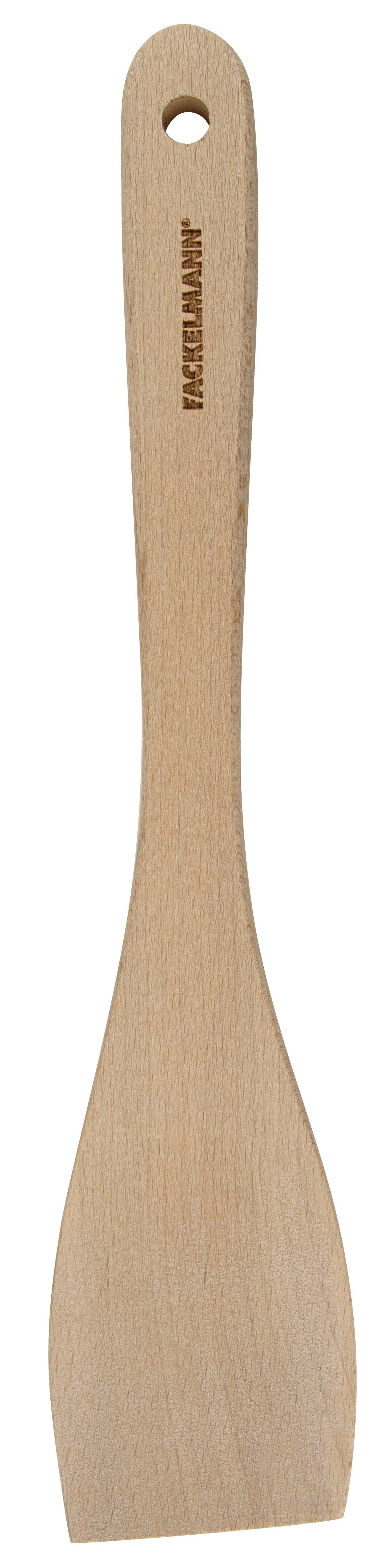 Holzspatel von Fackelmann, mit langem Griff und breiter, flacher Klinge.