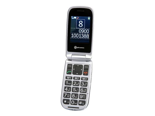 AMPLICOMMS PowerTel M7510 3G - Téléphone à clapet (noir/blanc)