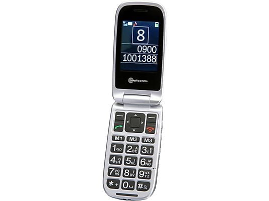 AMPLICOMMS PowerTel M7510 3G - Cellulare richiudibile (Nero/Bianco)