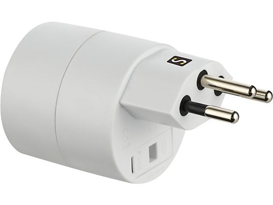 SCHOENENBERGER 7000 - Adaptateur de voyage SCHUKO (Blanc)