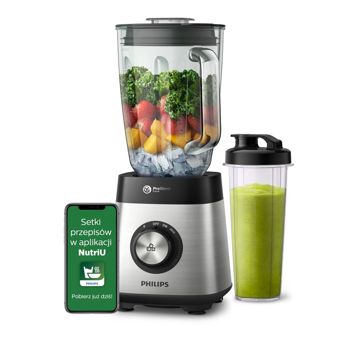 Koktajler PHILIPS HR3573/90 + bidon