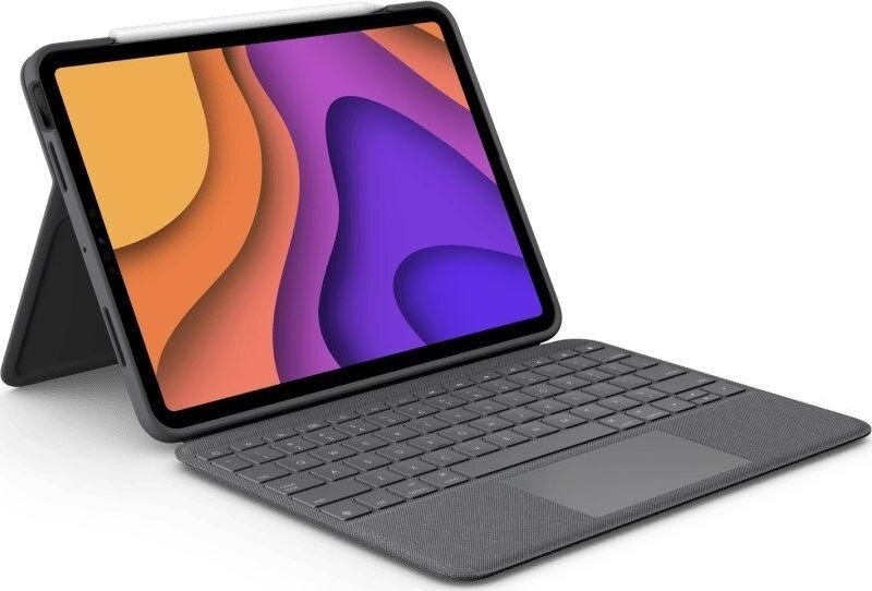 Otwarty tablet z osłoną klawiatury i rysikiem.