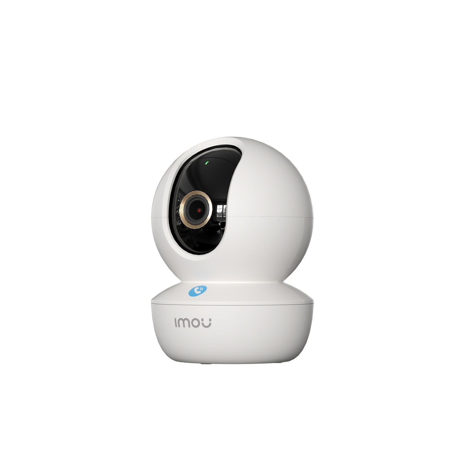 White security camera on a black background.