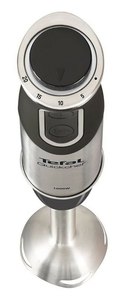 Widok z góry na blender ręczny Tefal Quickchef, z widocznymi ustawieniami sterowania.