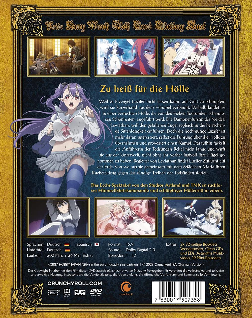 Rückseite einer DVD-Hülle mit japanischen Anime-Charakteren und Text.