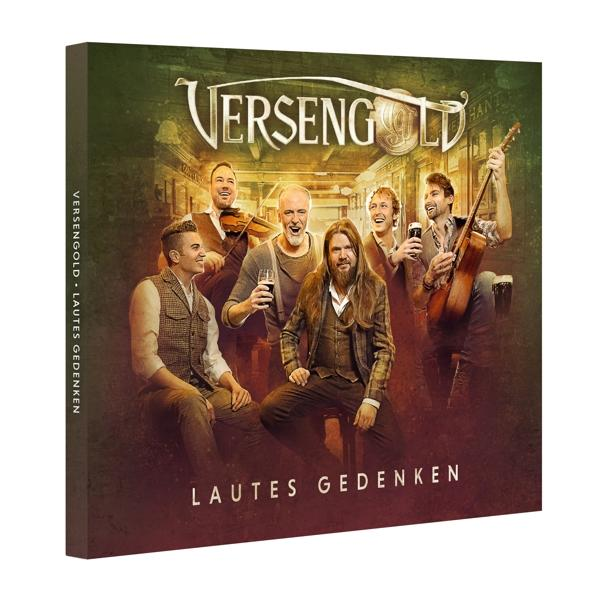 Albumcover mit einer Band von sechs Männern. Text auf Deutsch, auf grünem Hintergrund.