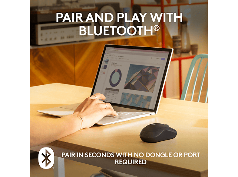 LOGITECH M240 Silent Kabellose Maus, Bluetooth, Grafit — Foto 3 von 5