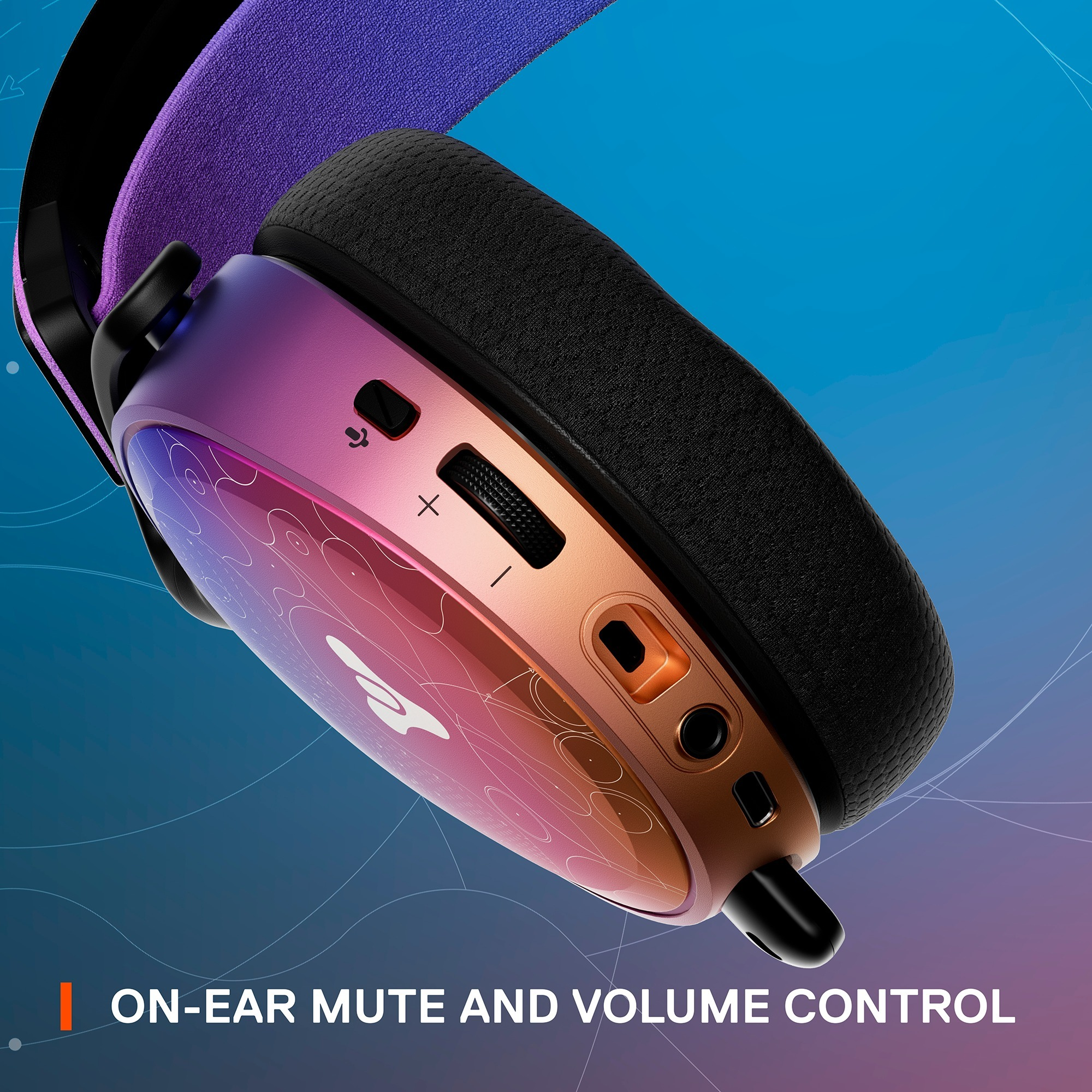 Auriculares gaming - Steel Series Arctis 7+ Destiny 2, Inalámbrico, Quantum 2.0 de 2,4 GHz, Lila y negro