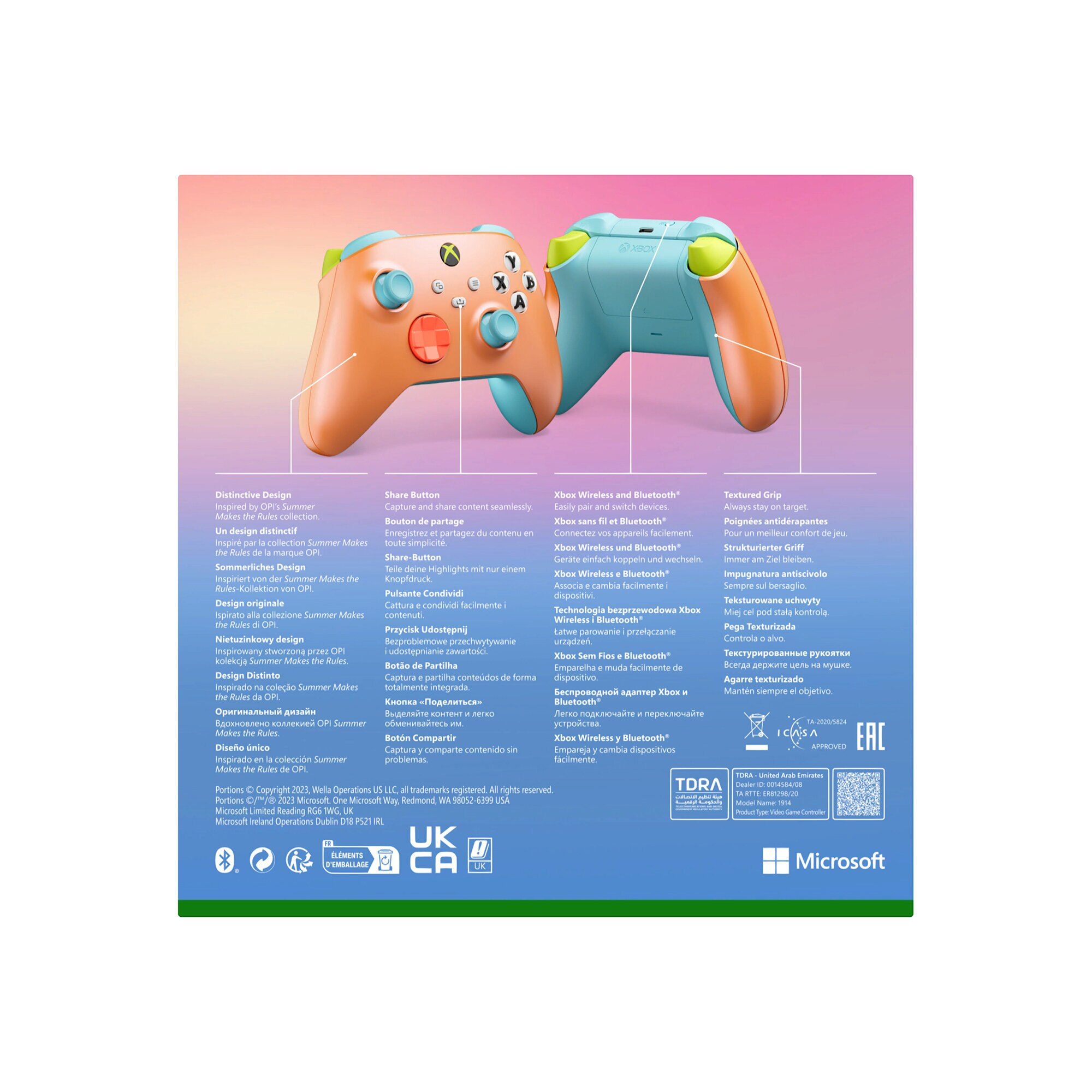 Kontroler bezprzewodowy MICROSOFT QAU-00118 Xbox Sunkissed Vibes OPI