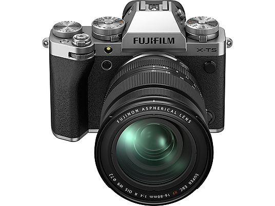 FUJIFILM X-T5 Body + FUJINON XF16-80mm F4 R OIS WR - Appareil photo à objectif interchangeable Argent