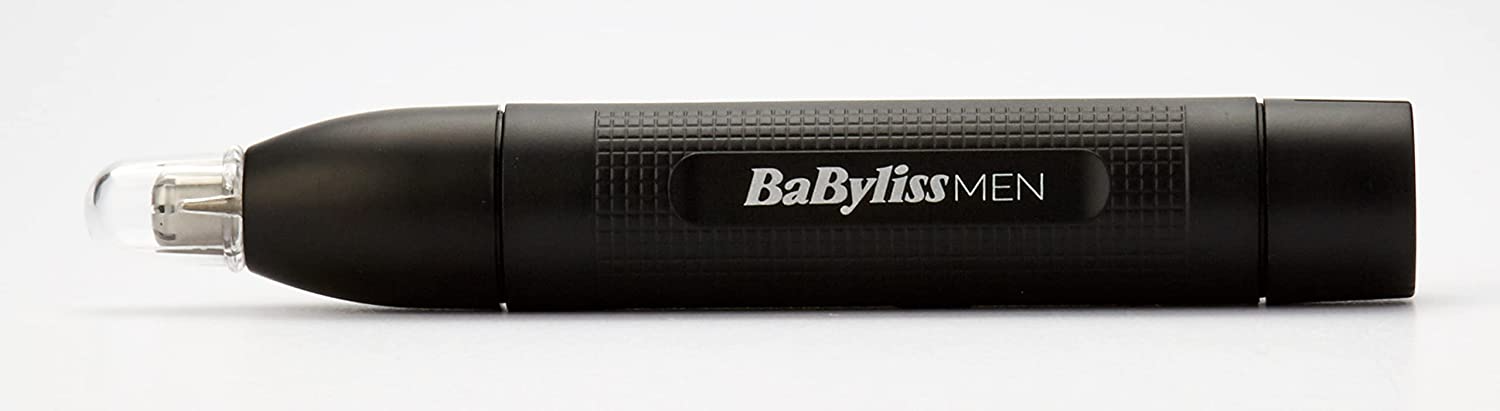 Fekete orrszőrnyíró, a 'BaBylissMEN' márkanévvel az elején.