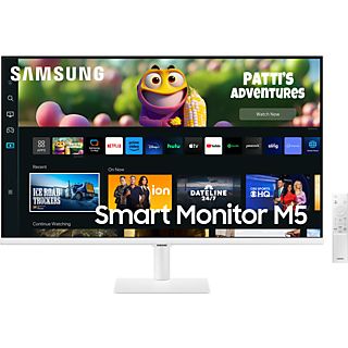 Monitor - Samsung Smart Monitor M5  LS27CM501EUXEN, 27", Full-HD, 4 ms, 60 Hz, HDMI, Bluetooth, Blanco