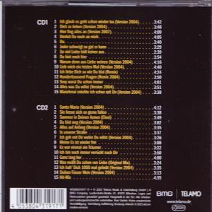 Rückseite einer CD mit Titelliste auf Deutsch, auf dunklem Hintergrund mit Text.