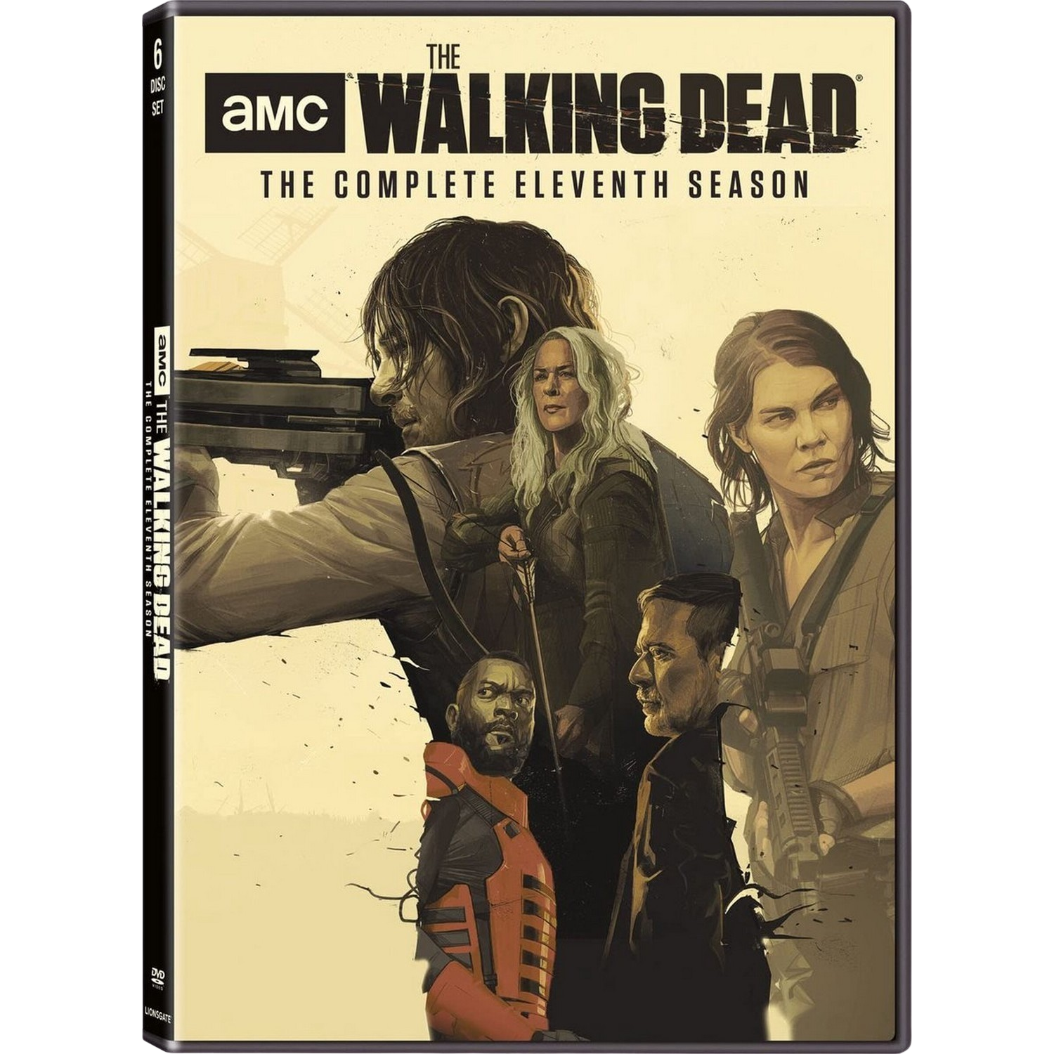 Boîtier DVD pour "The Walking Dead". Personnages et le titre de la série.