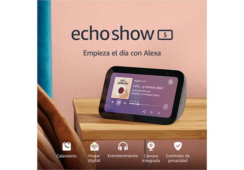 Pantalla inteligente con Alexa   Echo Show 5 (3.ª generación),  Pantalla táctil de 5.5“, Alexa, Antracita