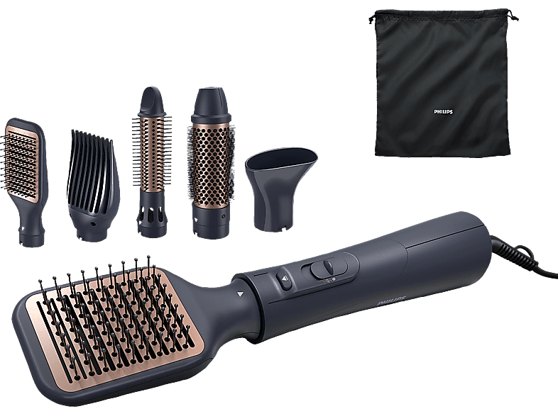 REACONDICIONADO Seminuevo Muy bueno Moldeador - Philips BHA530/00 , Tecnología iónica, 3 temperaturas, 5 funciones, Negro