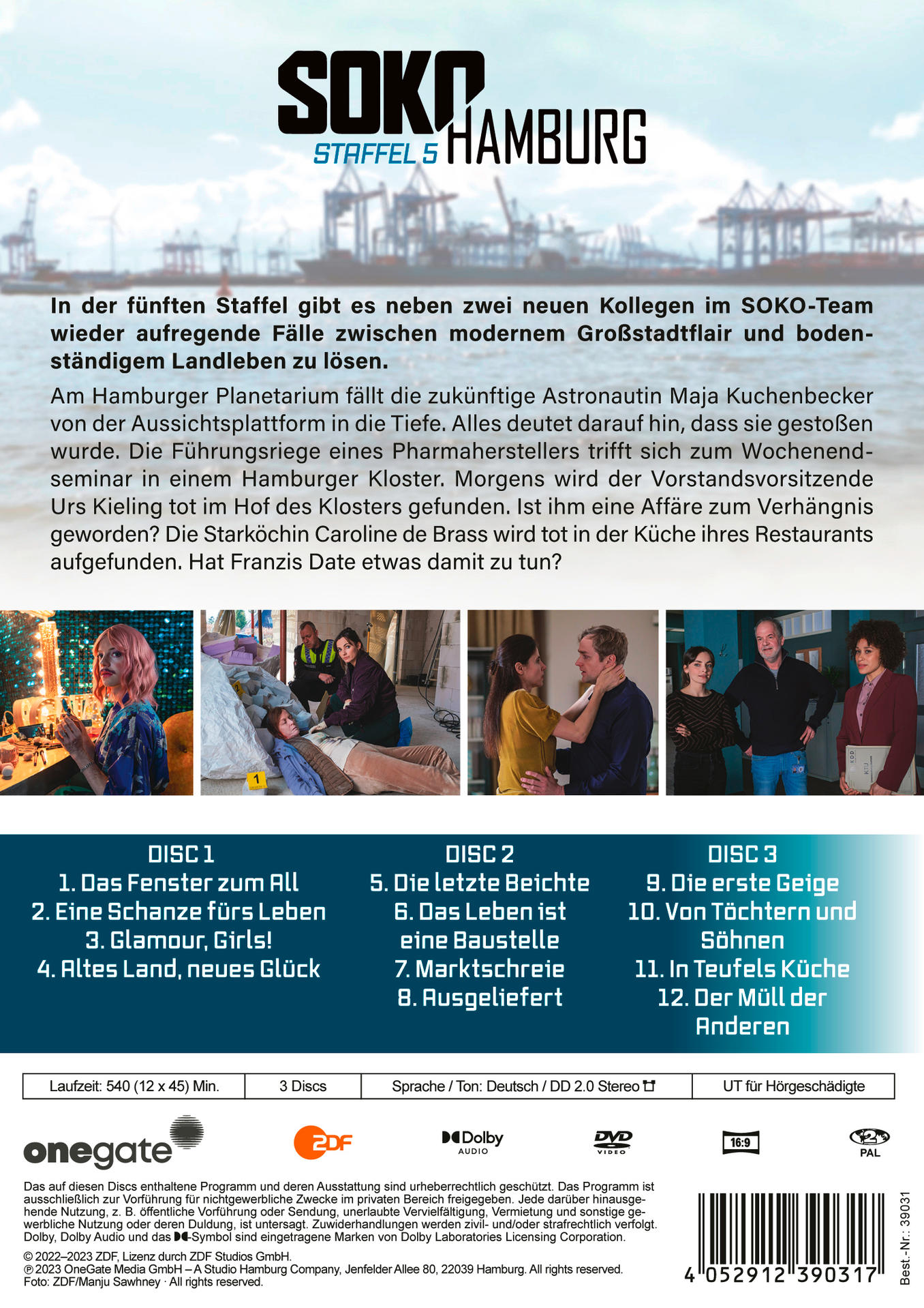 DVD-Box-Set mit SOKO Hamburg Logo und Episodendetails.