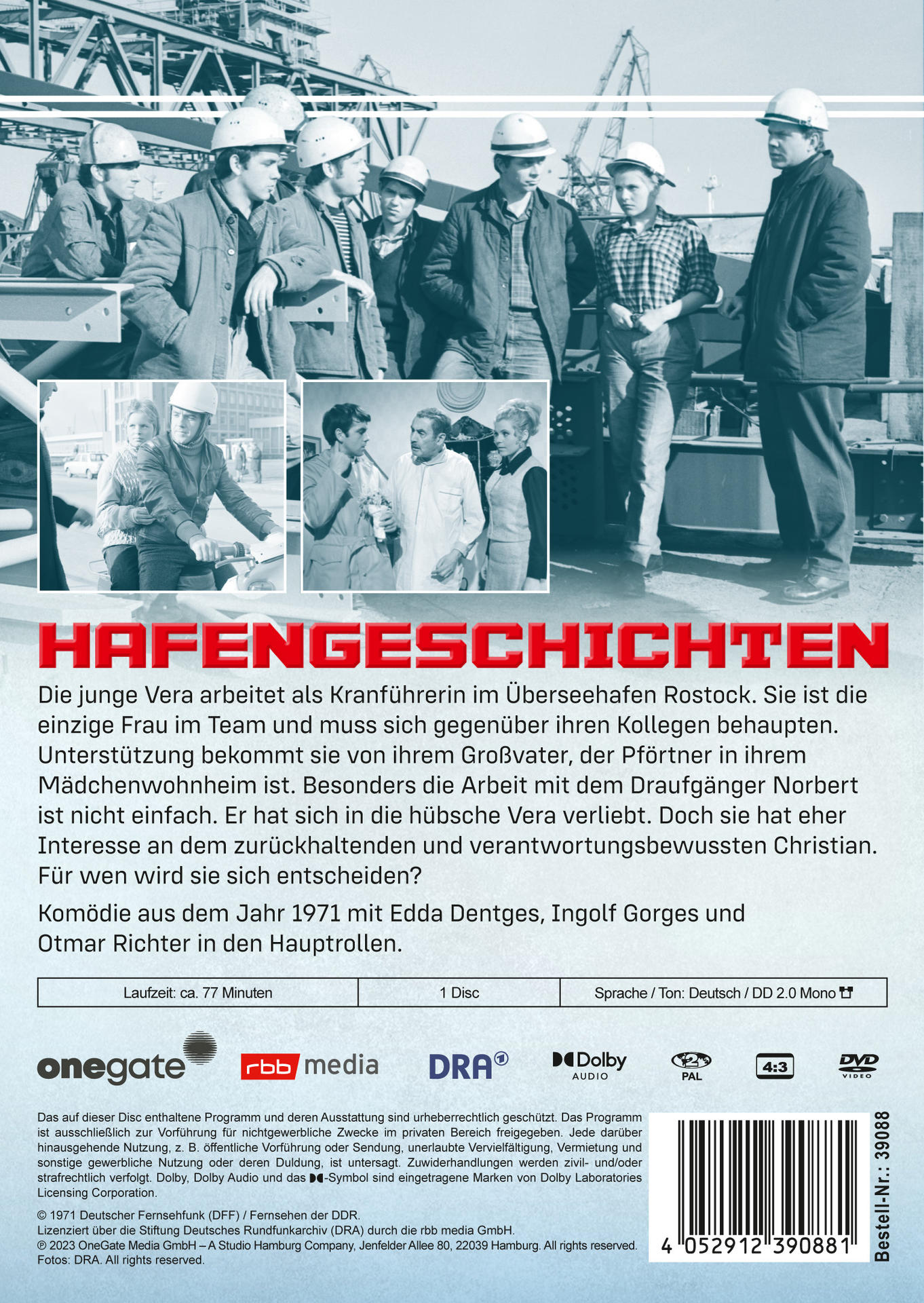 Die Rückseite einer DVD-Hülle mit Text auf Deutsch. Der Umschlag enthält Bilder und Text über einen Film.