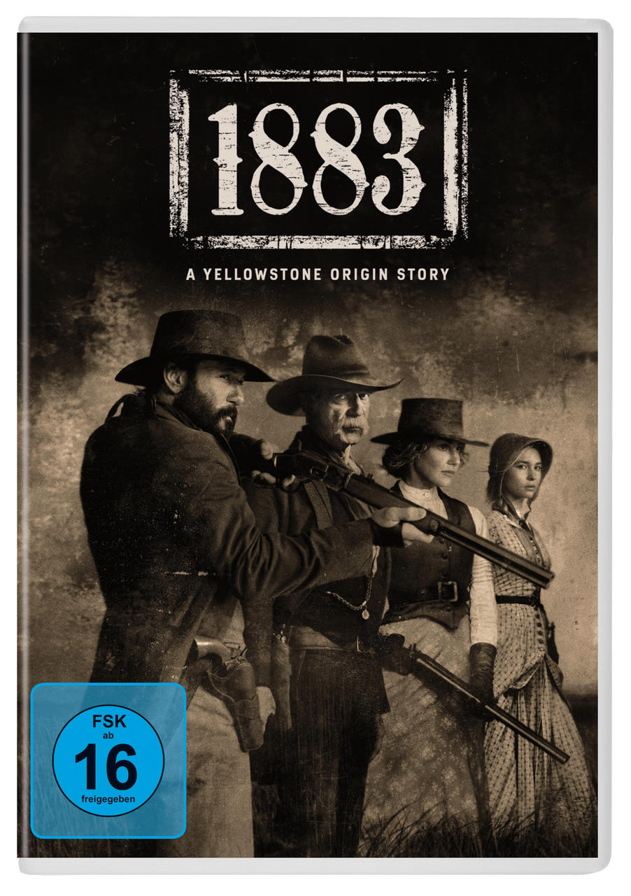 DVD-Cover mit vier Männern in Cowboyhüten. Der Titel '1883' steht oben.