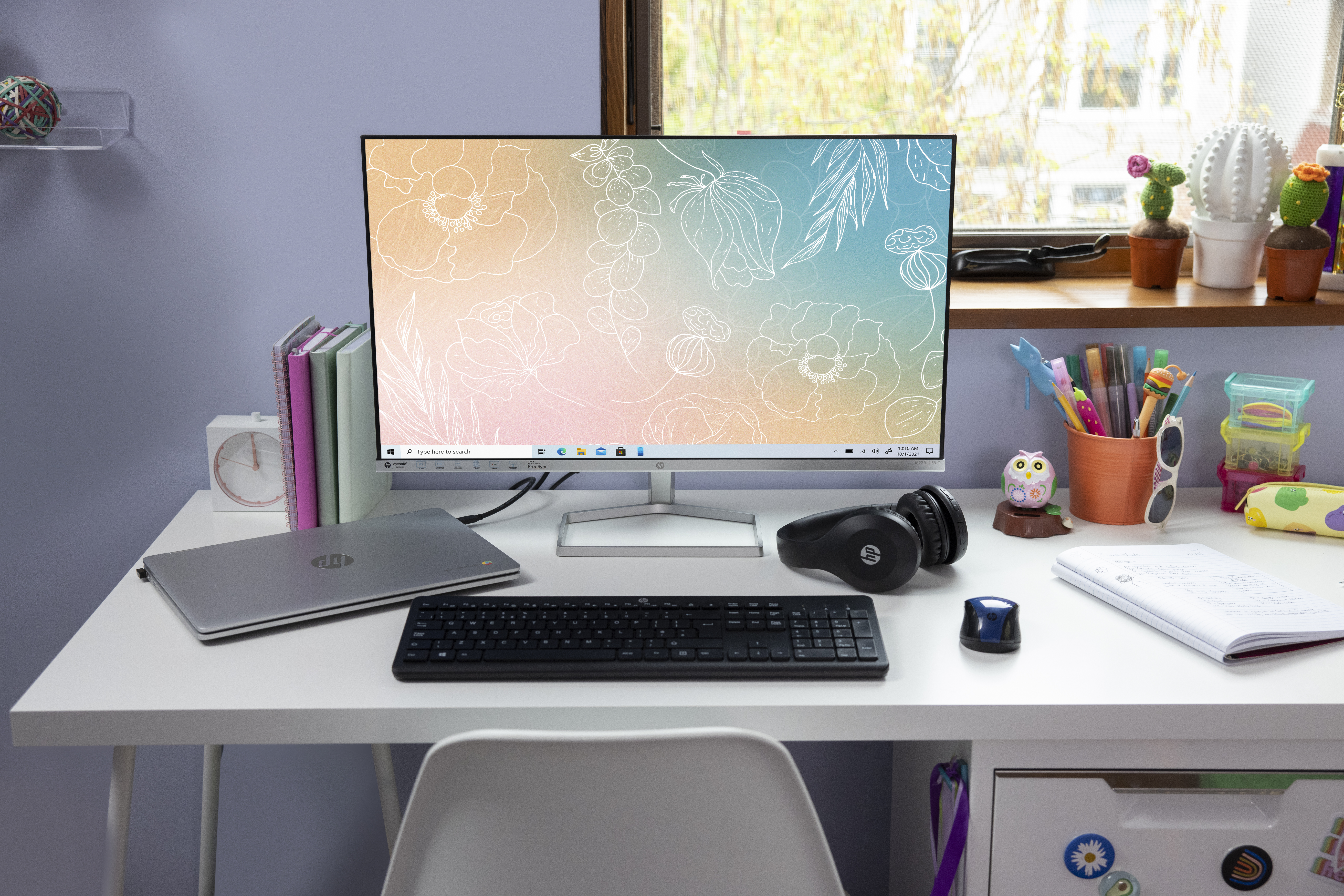 Monitor - HP 24MH, 23.8", Full HD, 75 Hz, IPS, 5ms, VGA, Plata