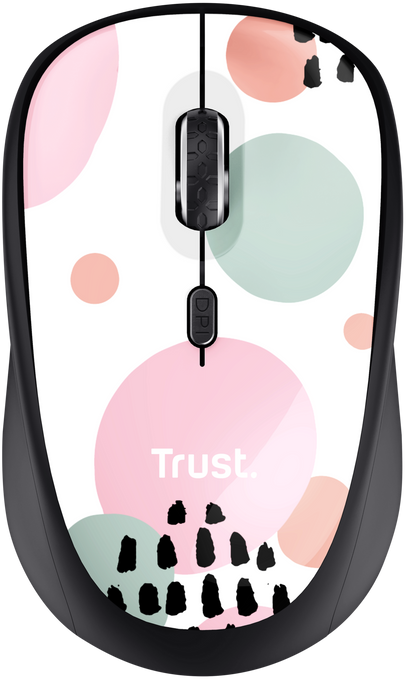 TRUST Yvi vezeték nélküli optikai egér, rózsaszín-fehér (24441)